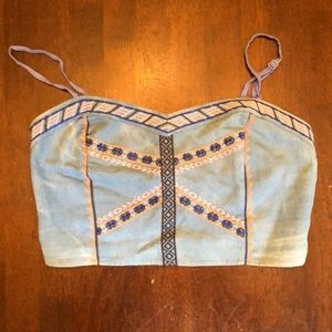 Embroidered Crop Top